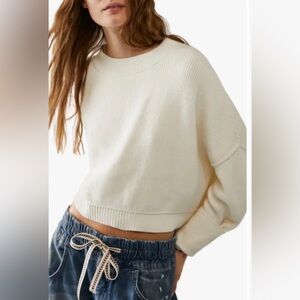 Free people Cozy White Sweater size L